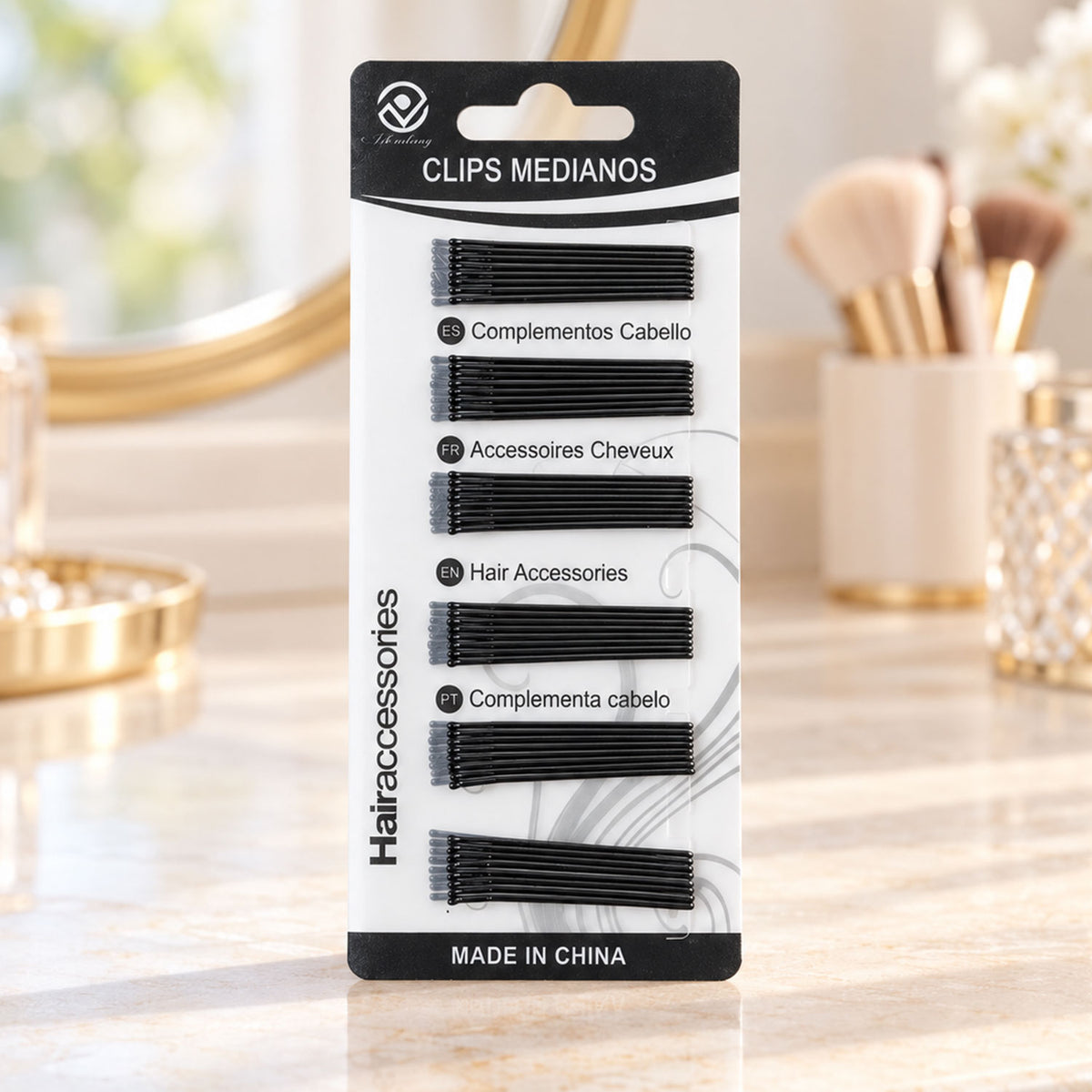 Metal Hair Pins with Rounded Tips for Bun Updo and Everyday Hair Styling (48 Pc)
