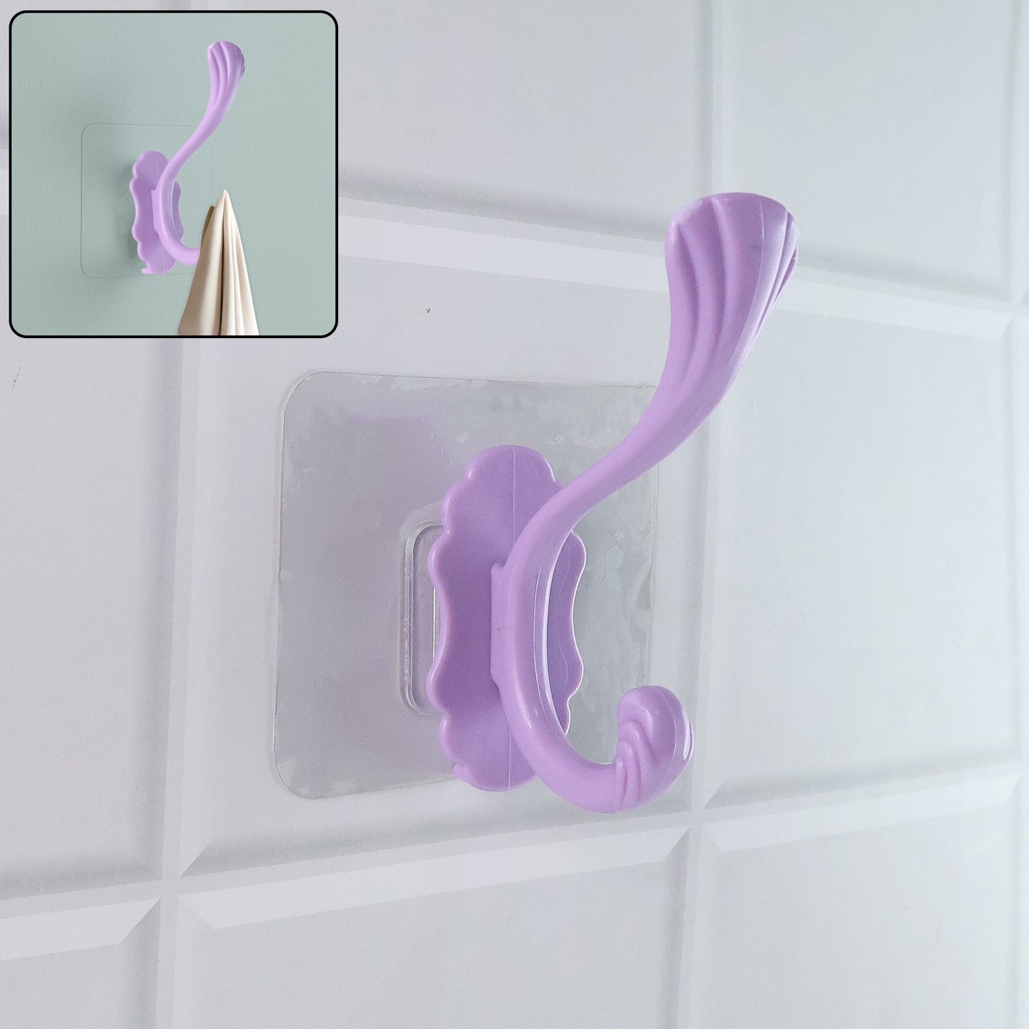 Decorative heavy duty wall hook mounted on wall