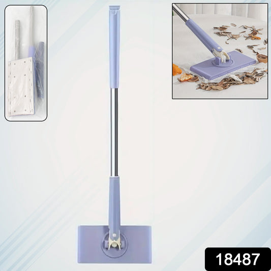 Cleaning brush with handle included alongside the compact mini mop.