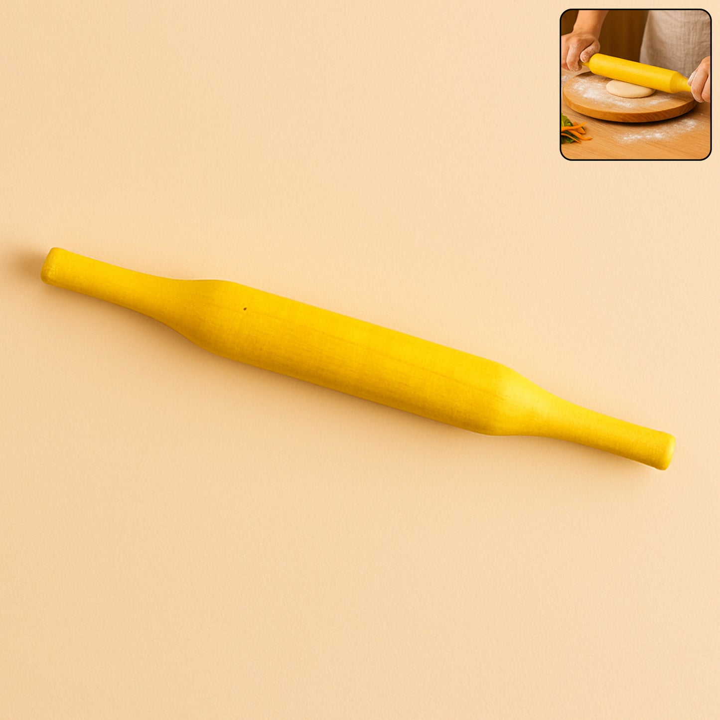 Wooden Bombay belan in kitchen setting