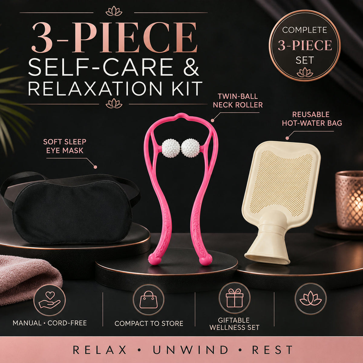 Self Care and Relaxation Combo Set – Complete Home Wellness Kit