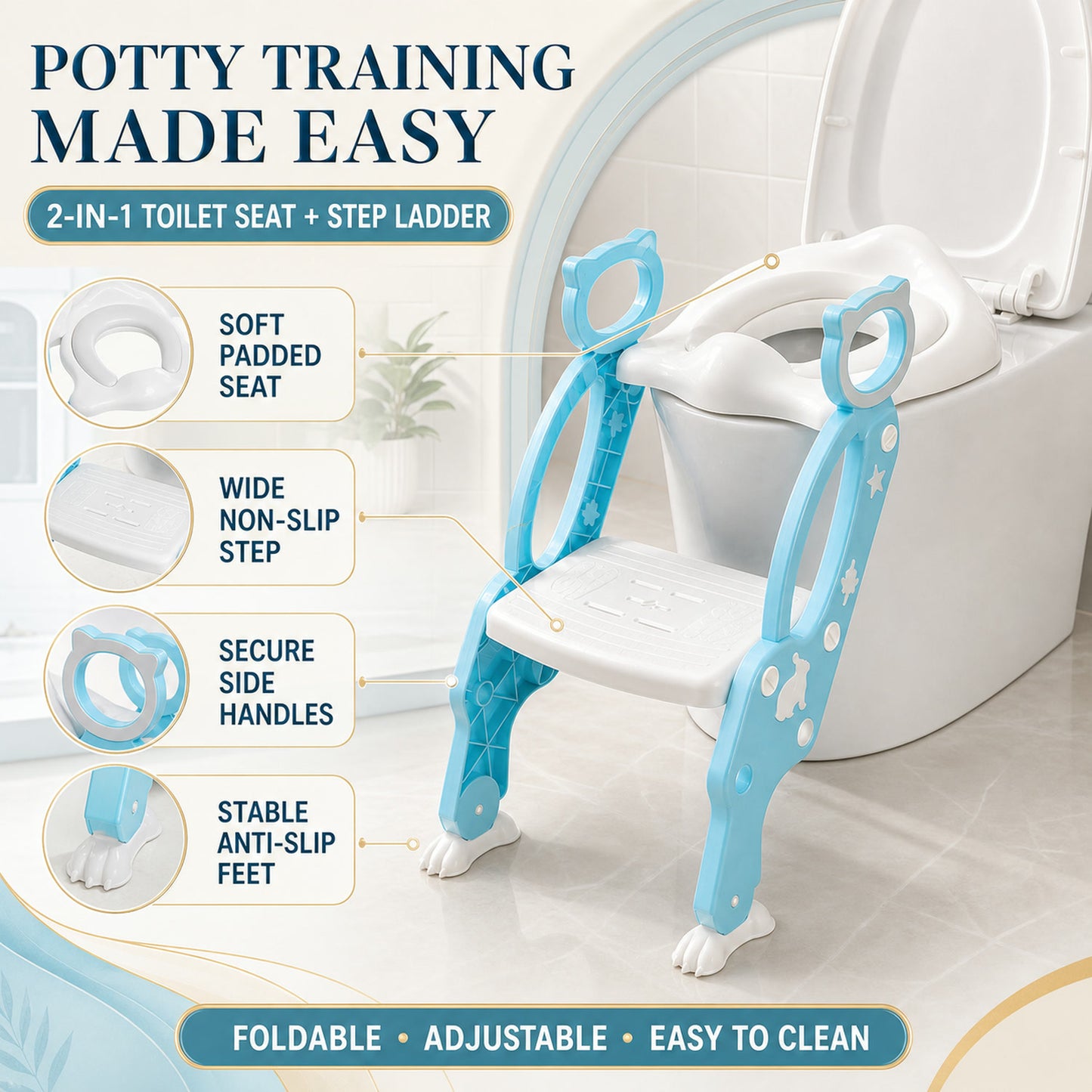 Potty Training Seat – Step Stool Ladder for Toddlers | Bub Barrier