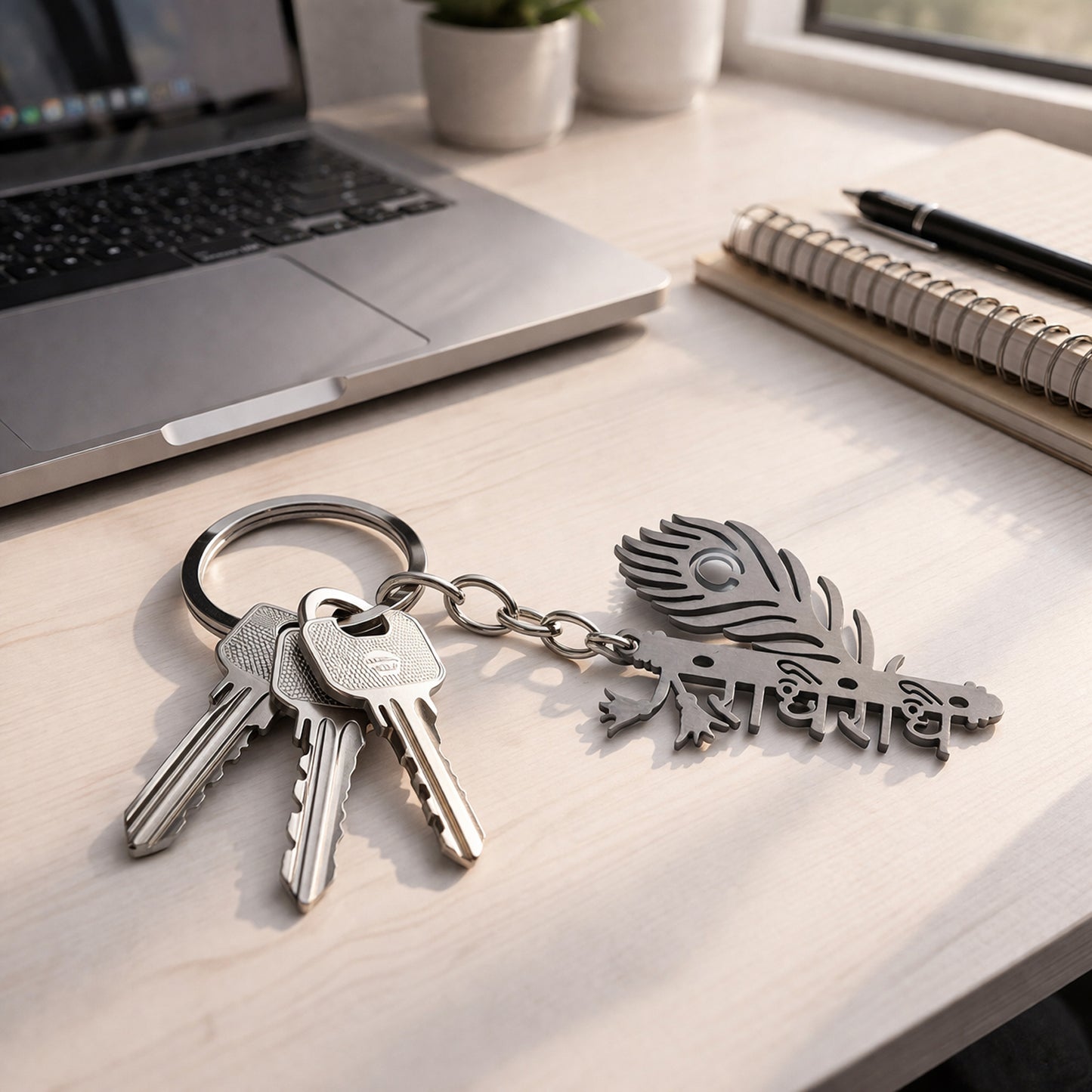 religious krishna radhe keychain