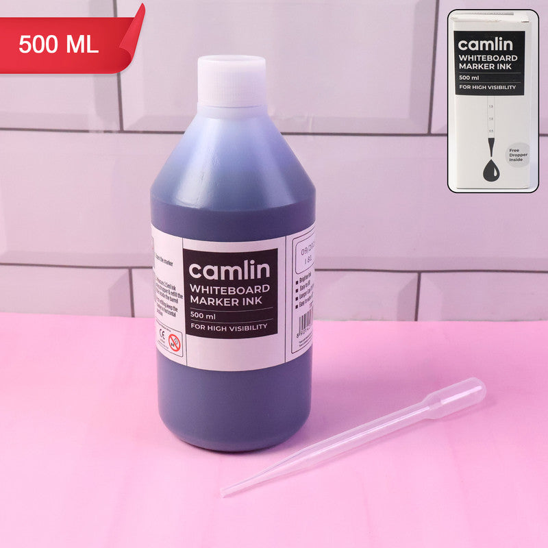 Camlin Blue Whiteboard Marker Ink – High Visibility Refill Bottle (500 ml)