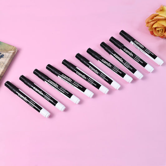 Camlin Bold-E Whiteboard Marker (Set of 10) - Refillable, Bold Writing, Easy to Erase