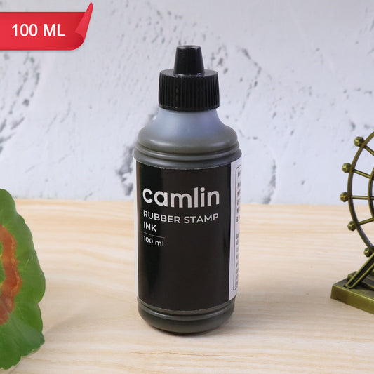 Camlin Rubber Stamp Ink Black 100 ml – Smooth, Long-Lasting Refill Ink for Stamp Pads