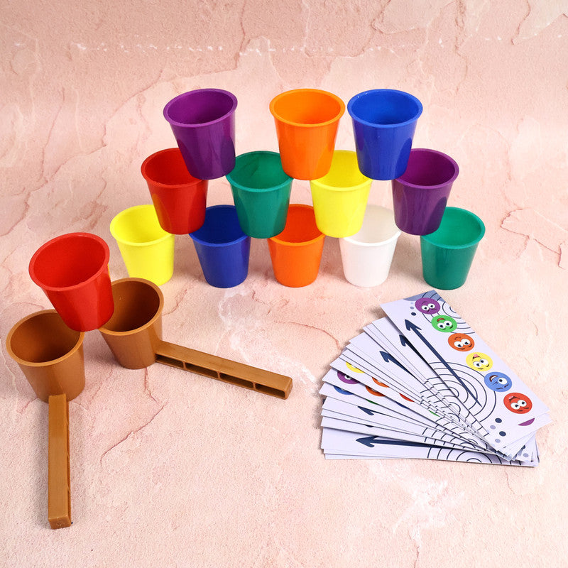 Stack Cups Speed Challenge Game Fast-Paced Color Matching and Stacking Toy
