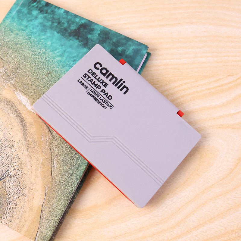 Camlin Deluxe Large Red Stamp Pad – Long Lasting Ink Pad for Clear Impressions