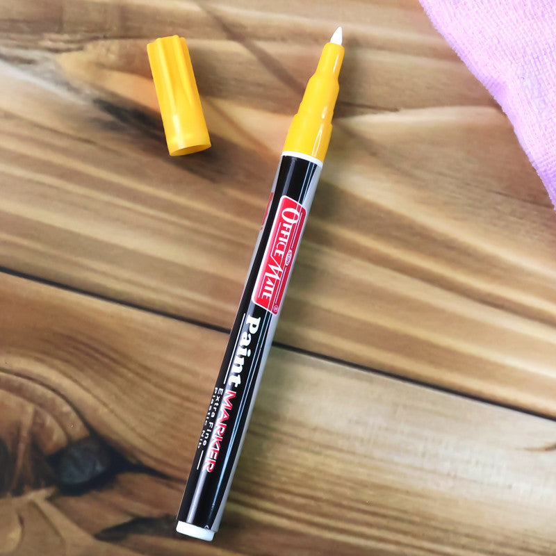 Yellow Paint Marker Pen – Extra Fine Tip Permanent Marker for Multi-Surface Use