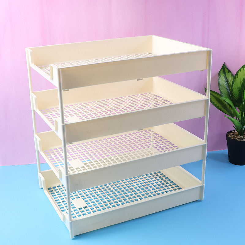 Office Mate 4-Layer Executive Document Tray | Premium Plastic Multi-Tier File Organizer (37.5 cm x 27.5 cm x 40 cm)