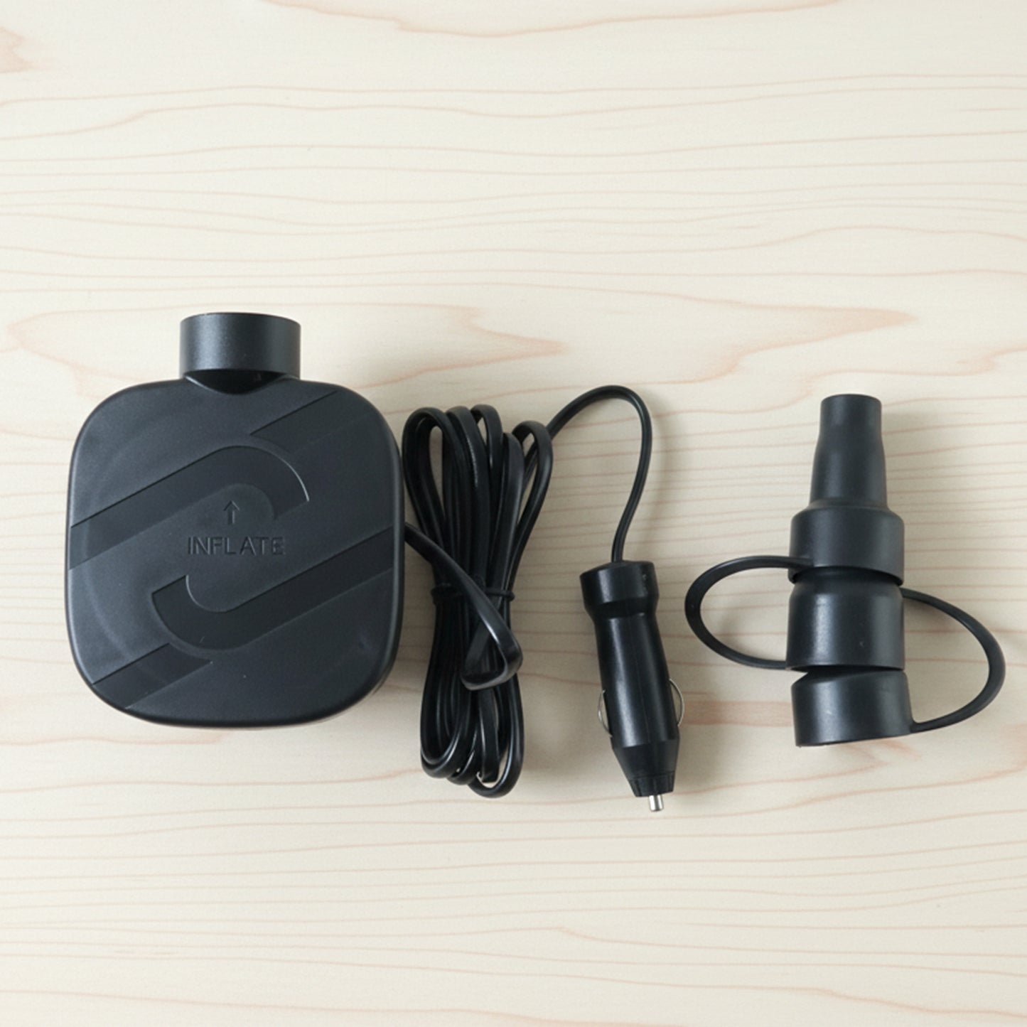 Vehicle air pump inflator kit for travel