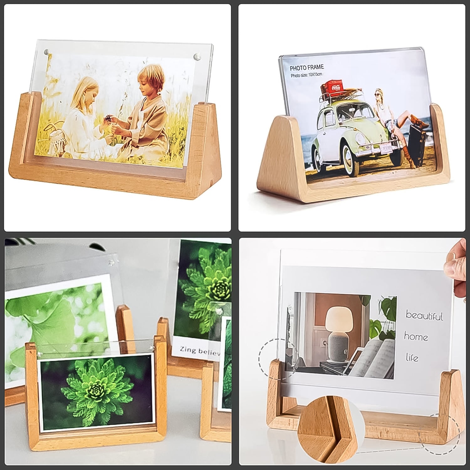 लकड़ी का पिक्चर स्टैंड, फोटो फ्रेम स्टैंड (1 पीस)