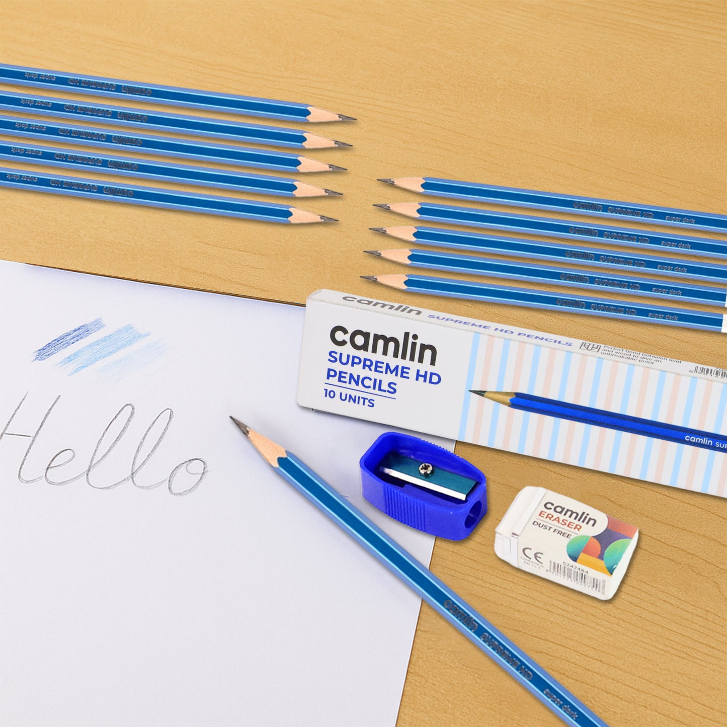 Superme hd Wooden Pencil With Sharpener and Eraser