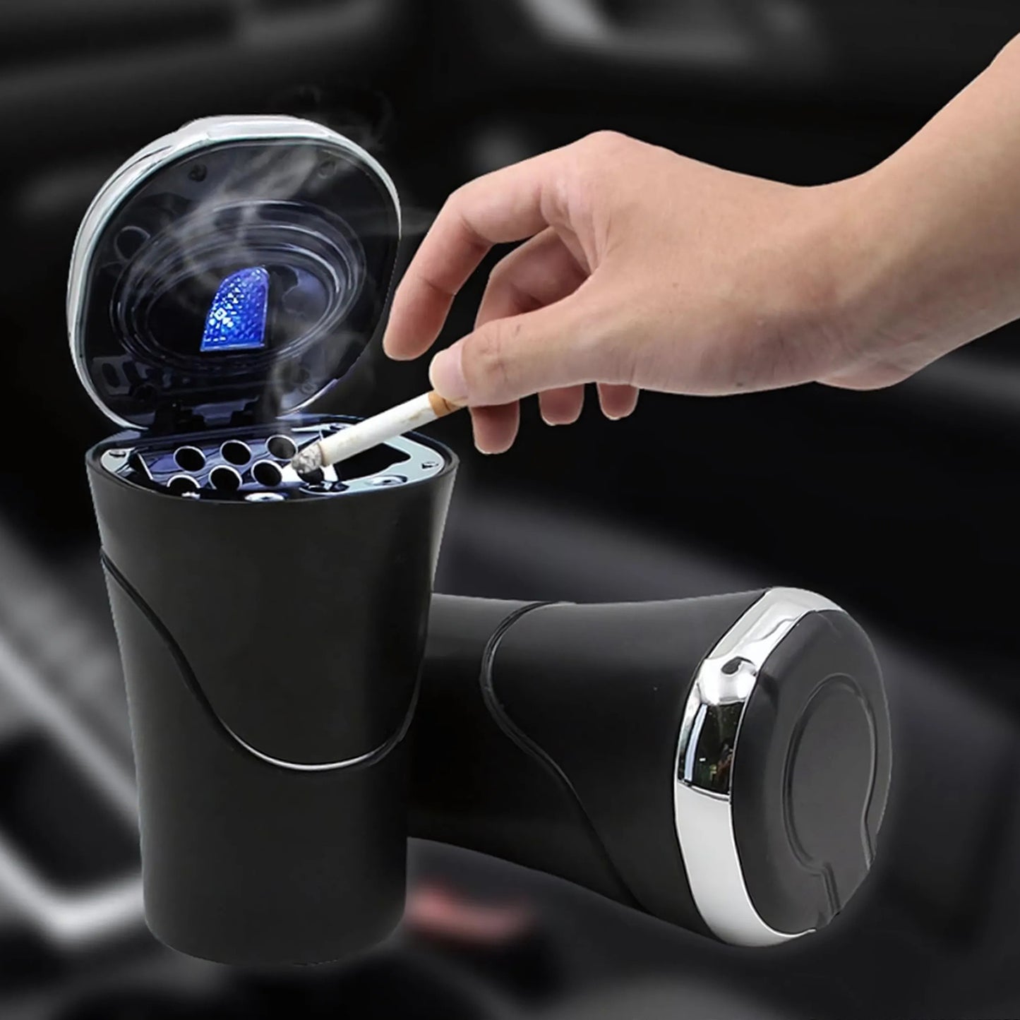 Portable Smokeless LED Car Ashtray (1 Pc)