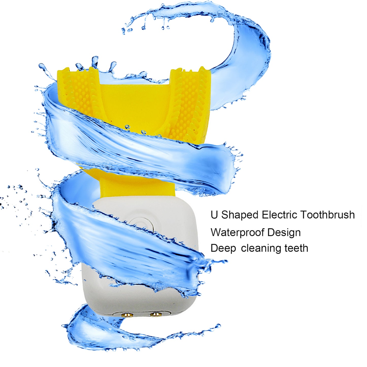 अल्ट्रासोनिक इलेक्ट्रिक टूथब्रश यू आकार का स्वचालित टूथब्रश दांतों को सफ़ेद करने के लिए रिचार्जेबल, वाटरप्रूफ ट्रेनिंग टूथब्रश बच्चों के लिए (1 पीस)