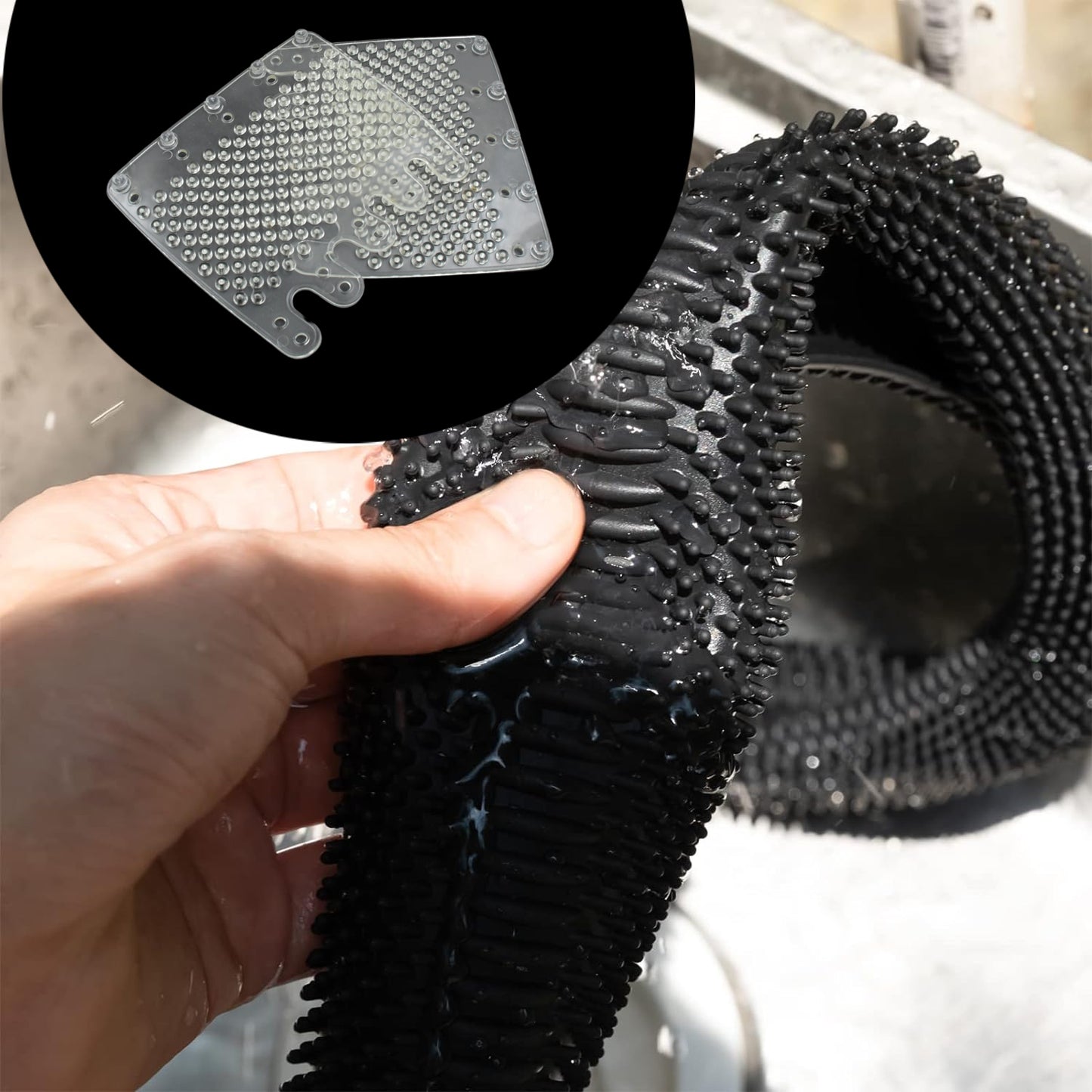 सिलिकॉन कार मसाज स्टीयरिंग कवर उच्च गुणवत्ता सभी कार के लिए उपयुक्त (2 पीसी सेट)