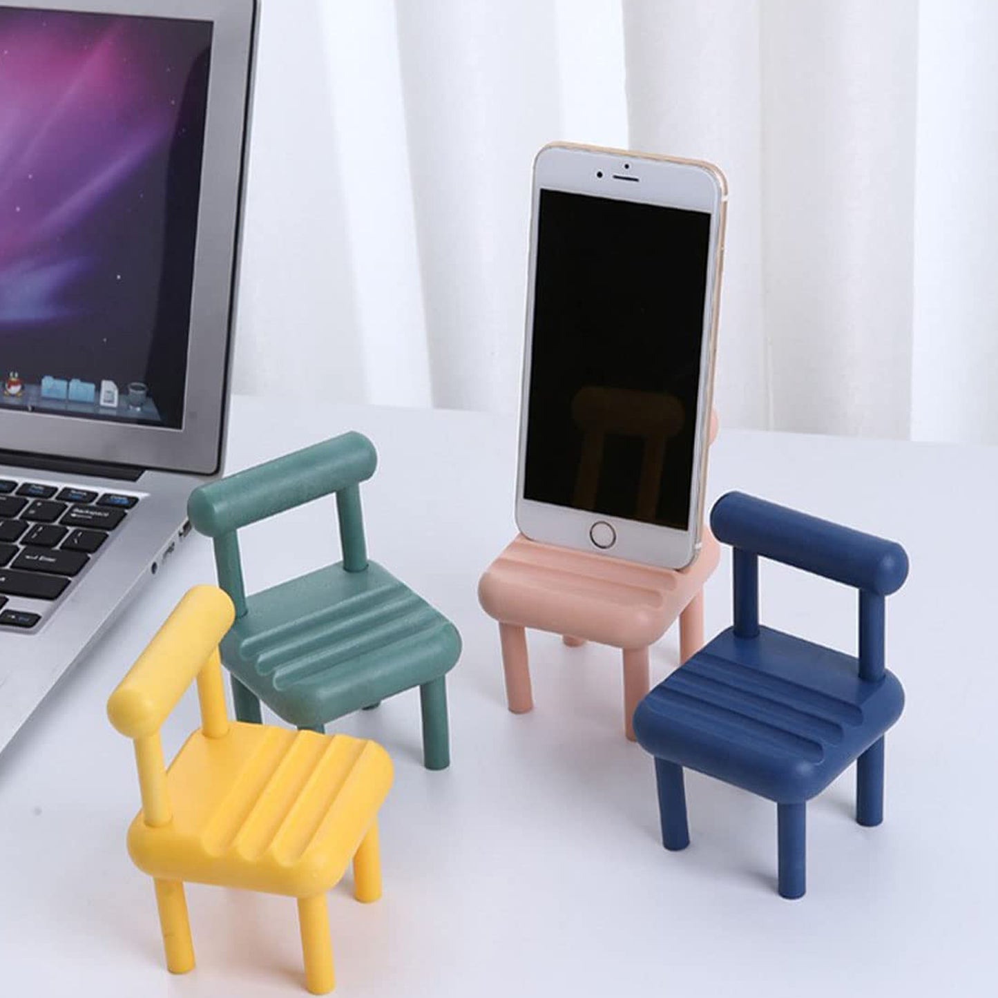 Mini Chair Mobile Phone Holder – Portable & Stylish Stand for All Smartphones, Ideal for Desk & Office Use (1 Pc)
