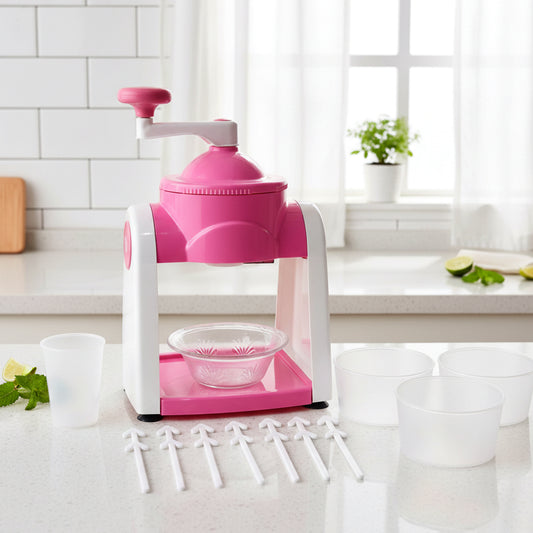 Manual Ice Crusher Machine (1 Set Pink Color)