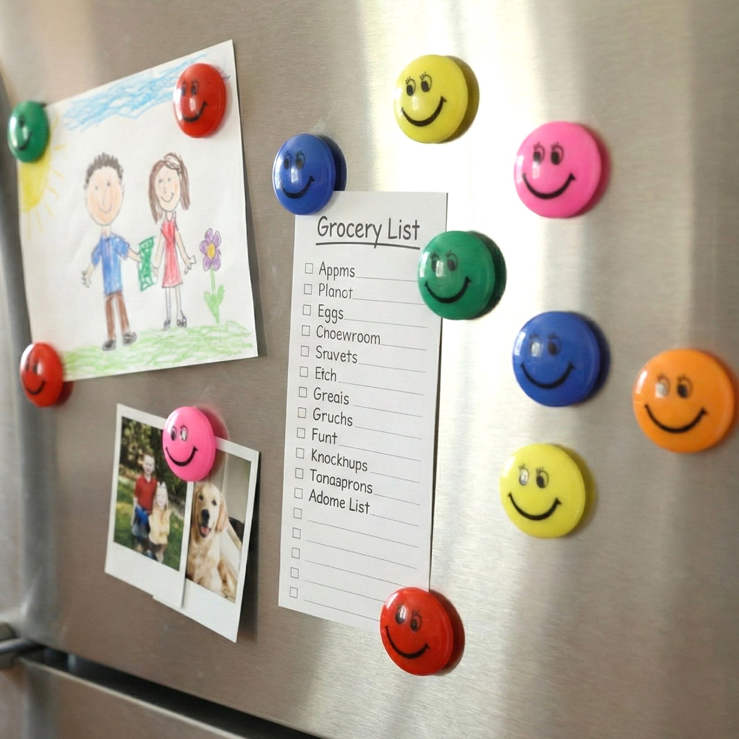 Round Smiley Fridge Magnets