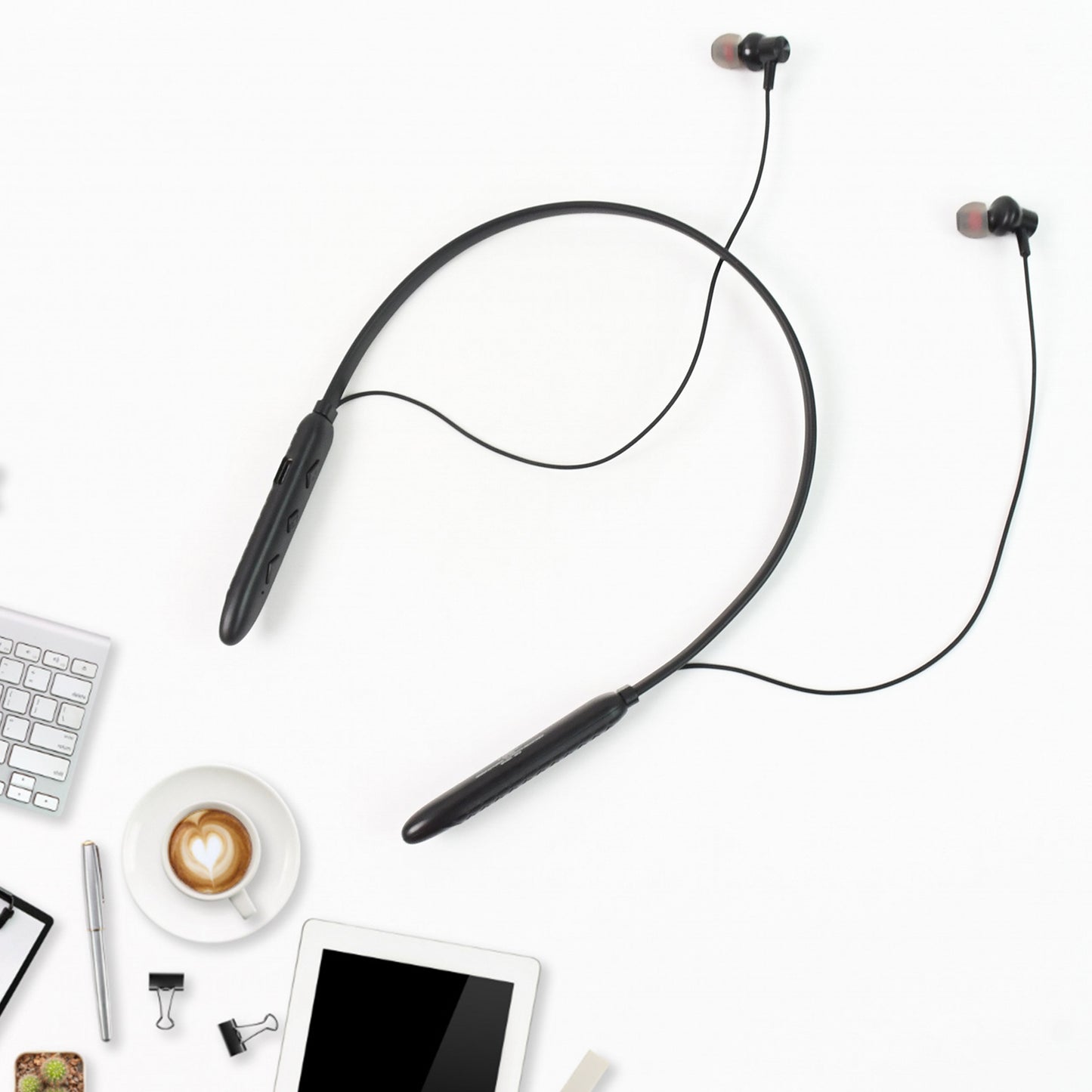 Bluetooth Wireless Neckband Earphones, 40H Playtime, IPX Water-Resistant, High Bass