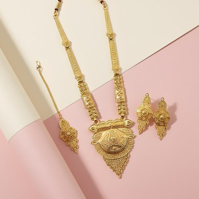 Majestic Regal Panel Necklace Set – Trending Traditional Bridal Jewellery with Grand Antique Detailing