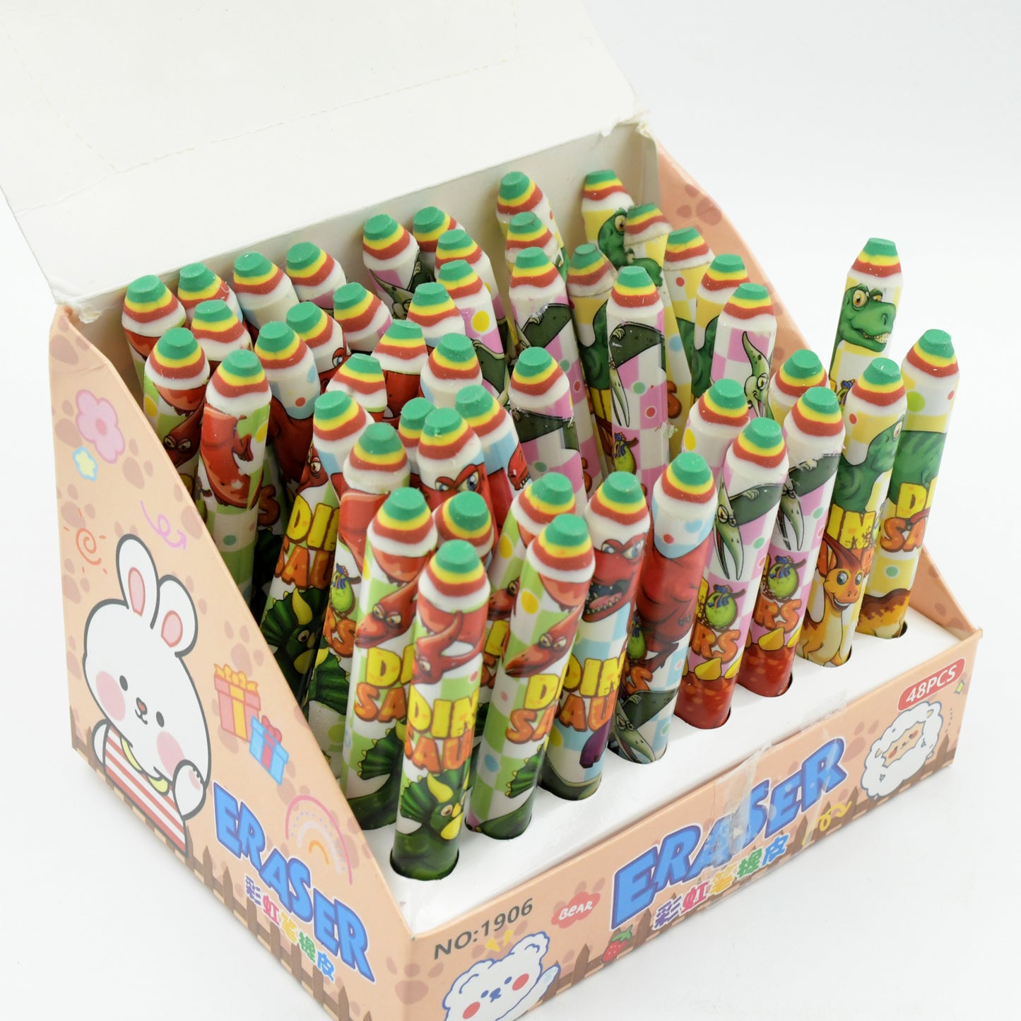 बच्चों के लिए अलग-अलग आकार के फैंसी इरेज़र - रेनबो इरेज़र, बच्चों के लिए स्टेशनरी गिफ्ट, बच्चों के लिए पेंसिल के आकार का इरेज़र, स्कूली बच्चों के लिए/बच्चों के लिए जन्मदिन का रिटर्न गिफ्ट (48 पीस सेट)