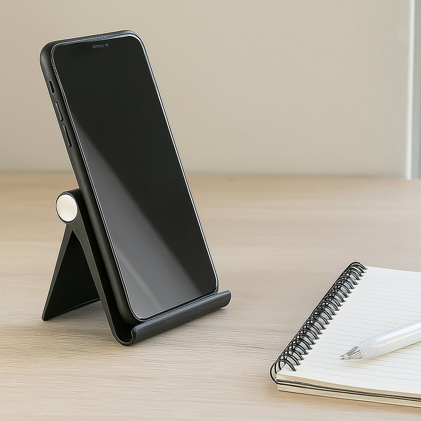 Custom Plastic Foldable Desktop Mobile Stand (1 Pc / Black)