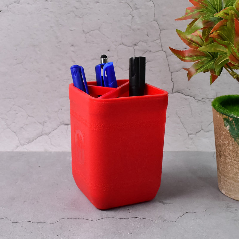 OfficeMate Pen Stand – Tri-Section Desk Organizer for Stationery, Pens, and Office Supplies