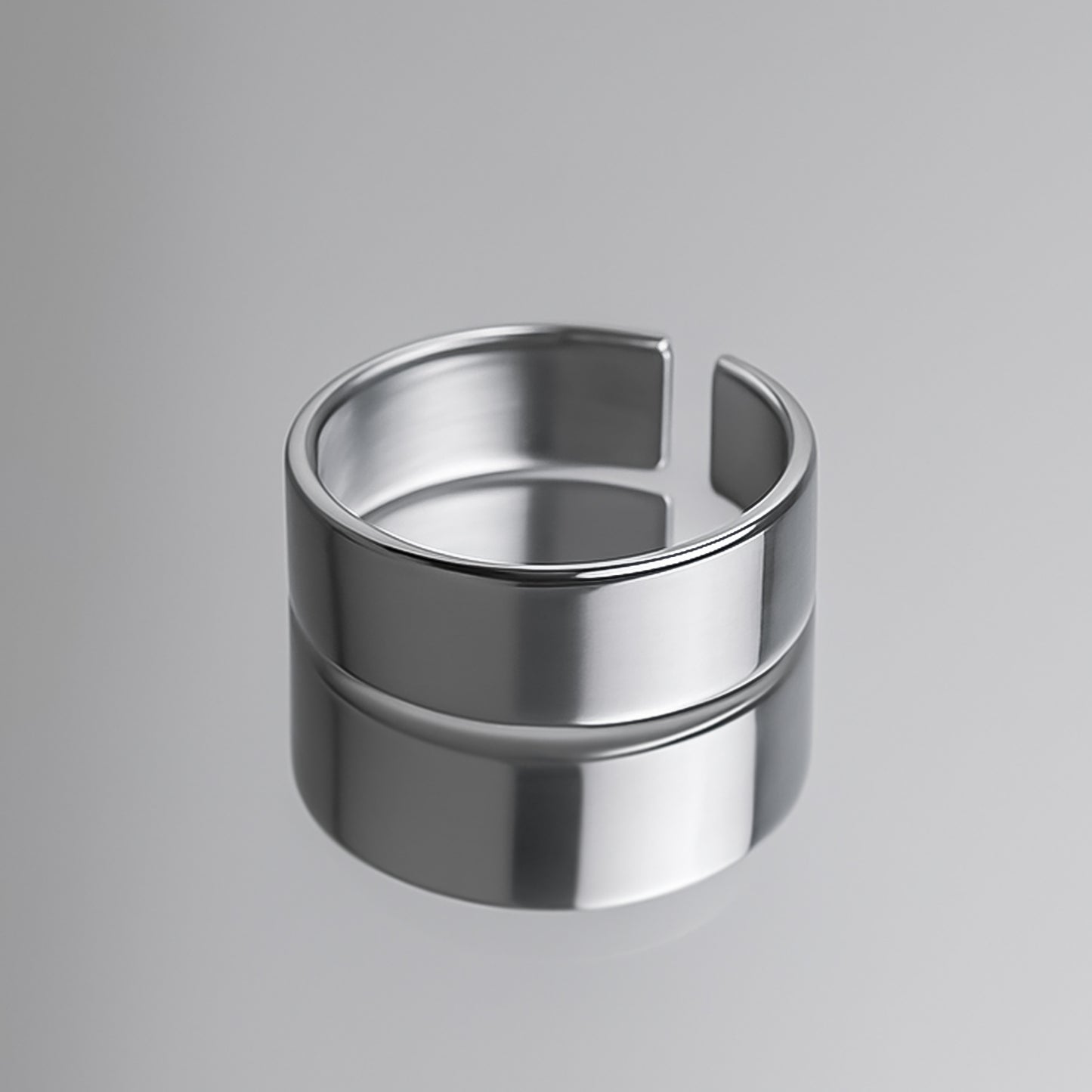 Custom Engraved Silver Stainless Steel Adjustable Ring