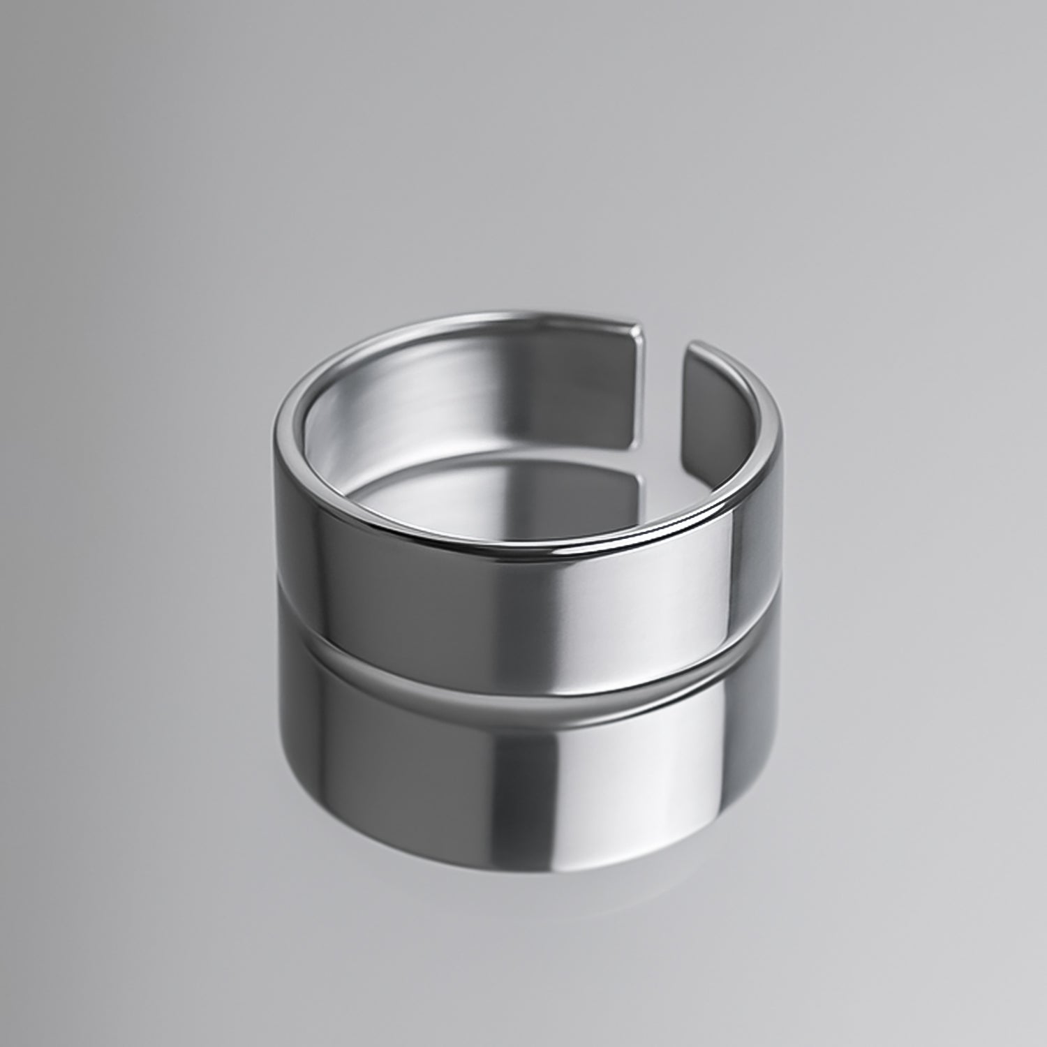 Custom Engraved Silver Stainless Steel Adjustable Ring