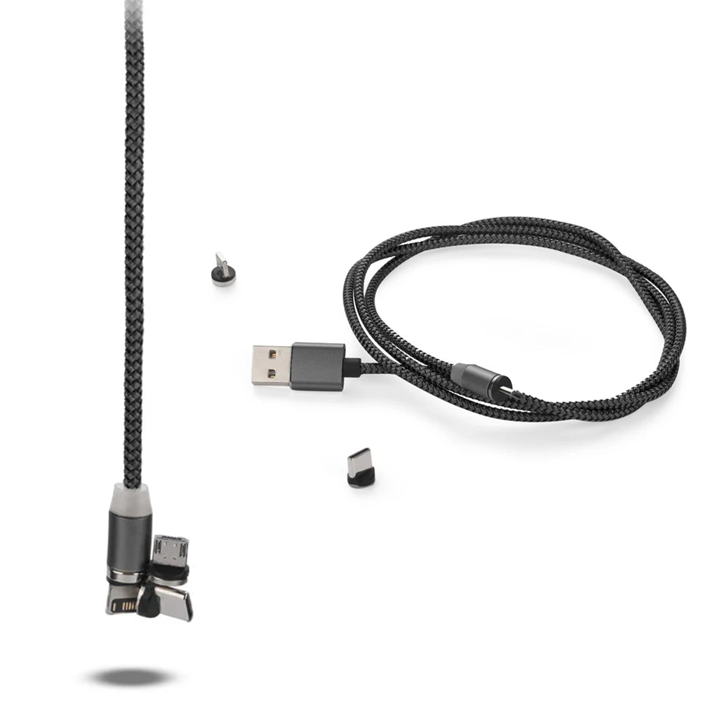 मैग्नेटिक चार्जिंग केबल 3 इन 1 मेटल मैग्नेटिक माइक्रो USB टाइप C लाइटिंग केबल LED के साथ, सभी Android और सभी स्मार्टफ़ोन के लिए मल्टीपल चार्जिंग एडेप्टर (सभी Android और iPhone स्मार्टफ़ोन, टैबलेट, PC, मोबाइल के साथ कम्पैटिबल