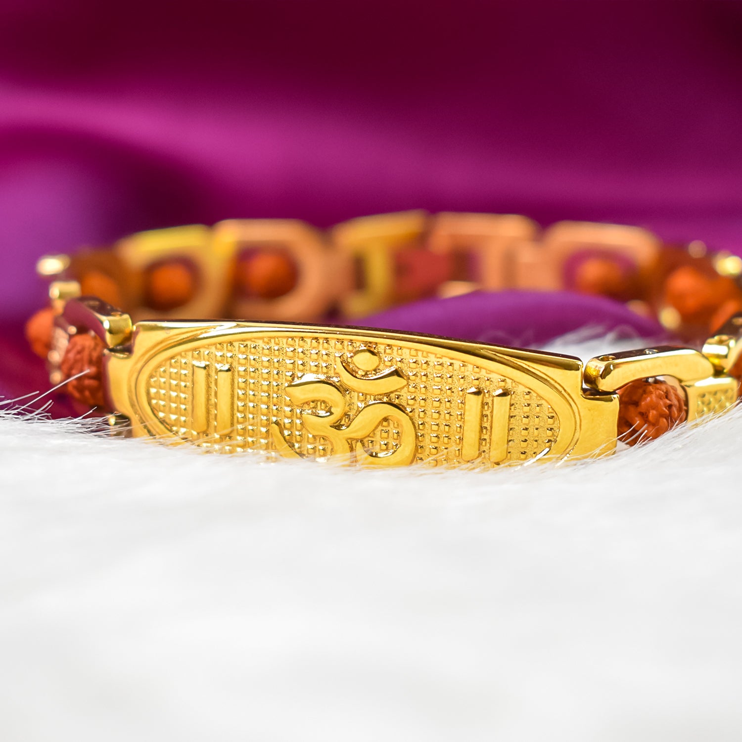 Om Name  Bracelet with Rudraksha: Divine Energy and Protection