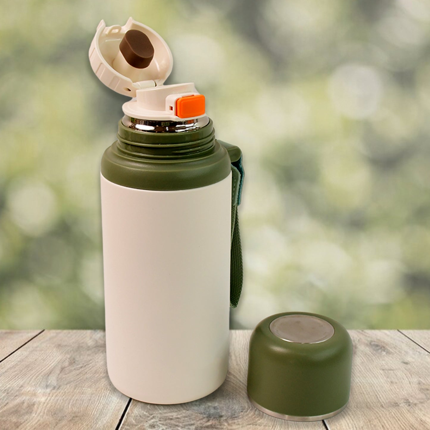 Stainless Steel Mug / Bottle Vacuum Insulated Cup With Handle, Small Cup & Straw (650 ML)