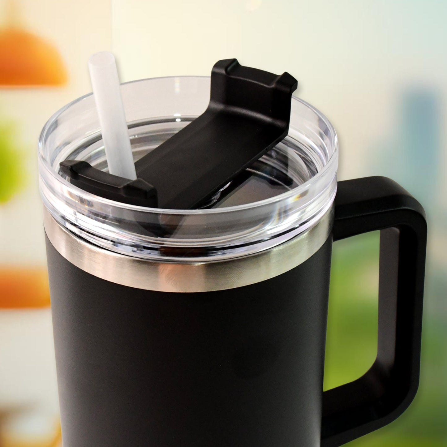 Customize / personalized Black Extra Large Insulated Travel Mug (1200ML - 1 Pc)