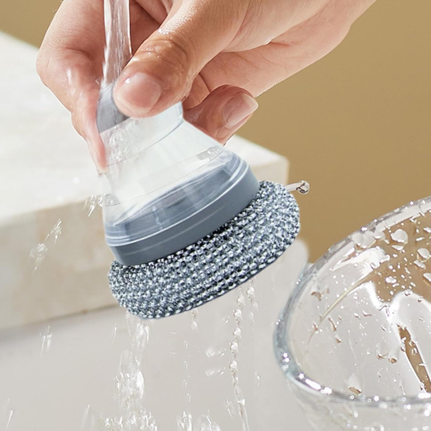 dishwashing brush with soap