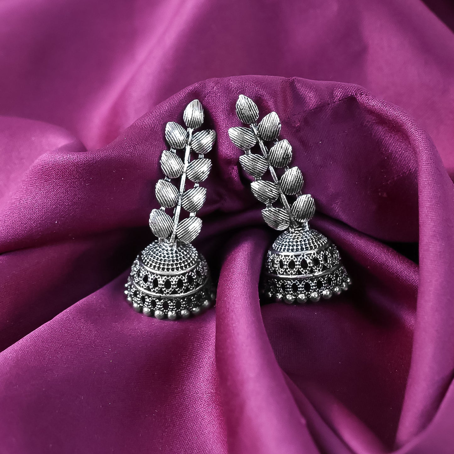Women's Silver Plated Oxidized Combo Of 3 Jumka Dangled Earring
