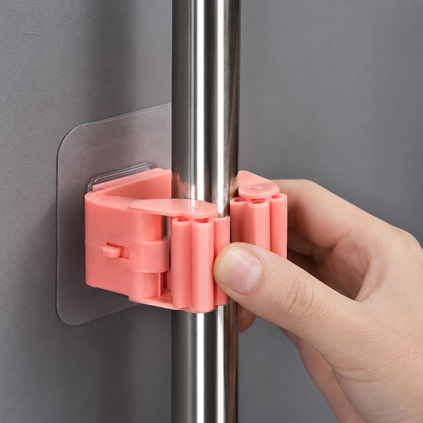 Wall mounted broom mop holder