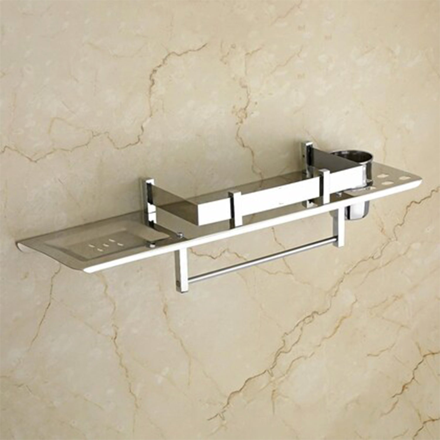 Stainless 4 In 1 Multi-Functional Space Saving Bathroom Shelf