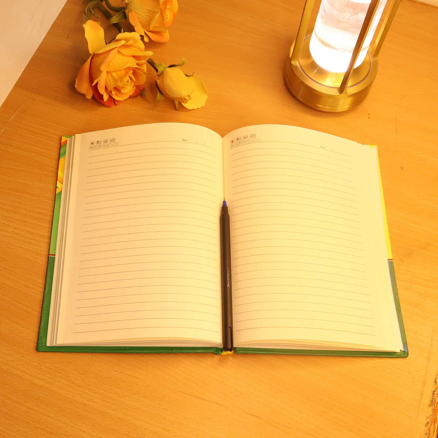 Hardcover Date Planner Notebook with Ruled Pages