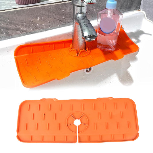 4914 સિલિકોન સિંક ફૉસેટ પૅડ, ડ્રિપ પ્રોટેક્ટર સ્પ્લેશ કાઉન્ટરટૉપ, રબર ડ્રાયિંગ મેટ, કિચન બાથરૂમ બાર માટે સિંક સ્પ્લેશ ગાર્ડ.