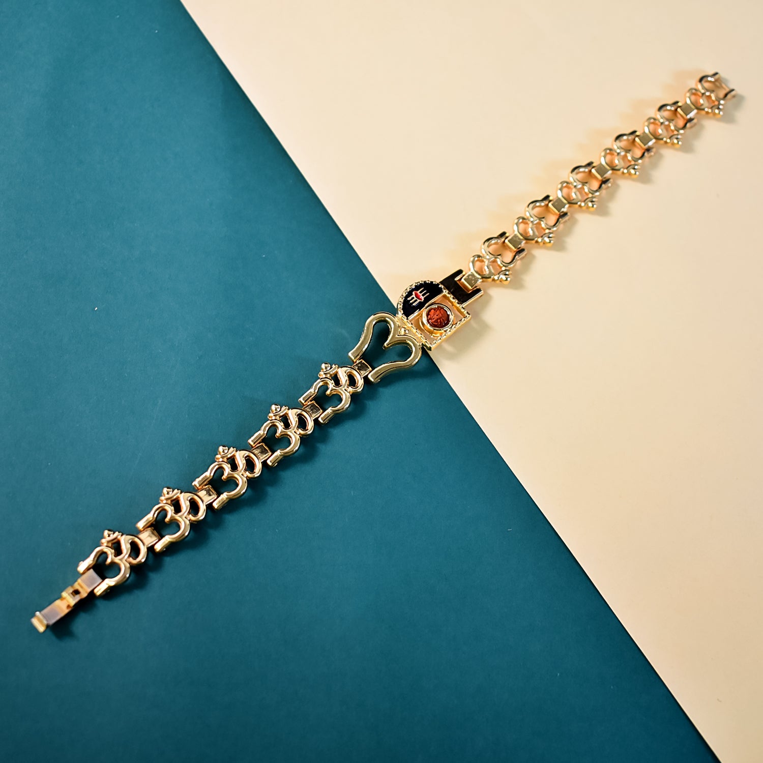 Divine Mahadev Damru, Rudraksha, Trishul & Om  Bracelet