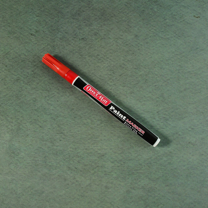 Office Mate Paint Marker – Red Colour Extra Fine Plastic Nib