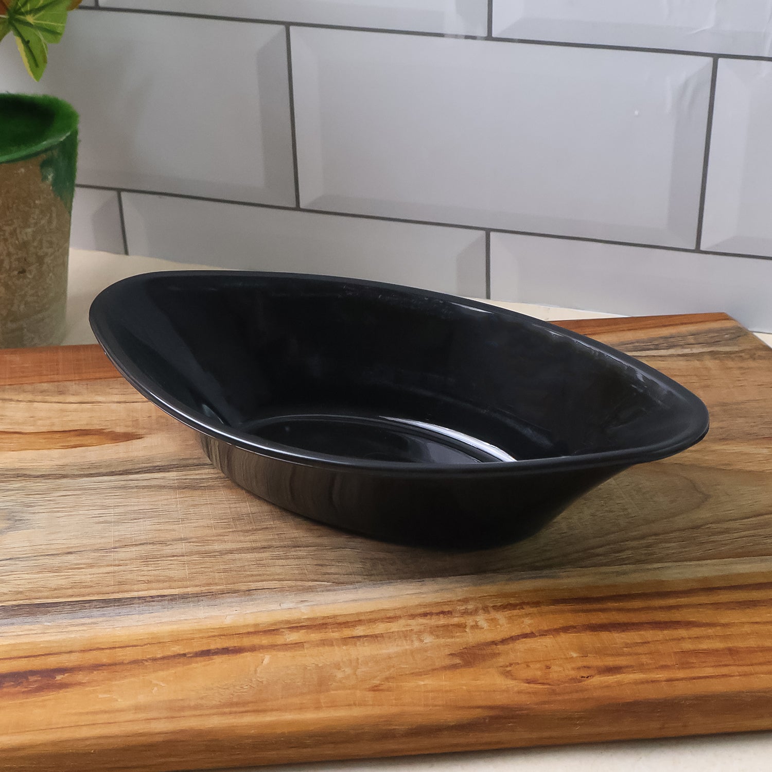 Plastic Marin Serving Bowl – Elegant Oval Deep Bowl (1 Pc / Balck)