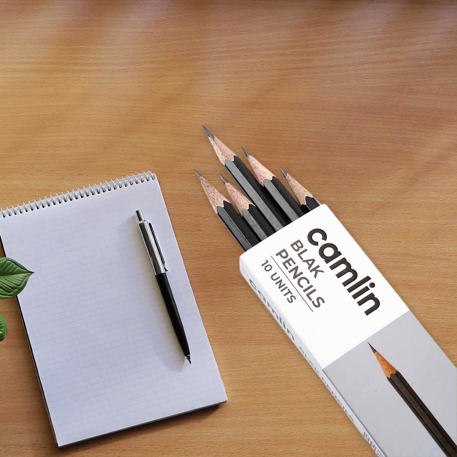 Camlin Black Pencils – Pack of 10 Smooth Writing Graphite Pencils