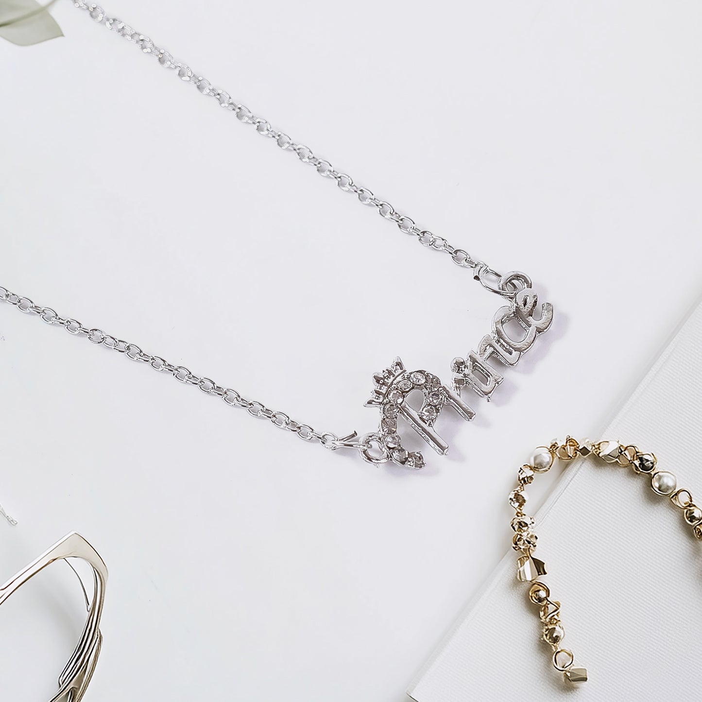 Prince Name Letter Locket Pendant Necklace With Chain For Men's And Boy's (1Pc)