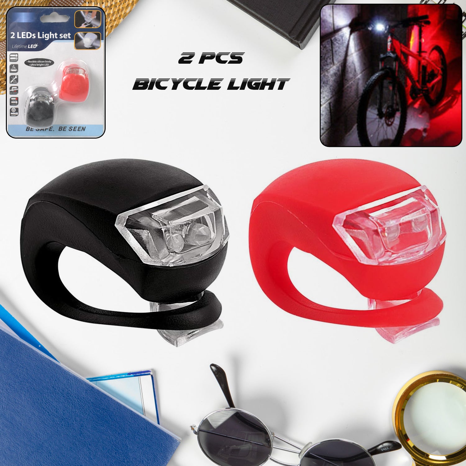 Silicone LED Bike Light Set