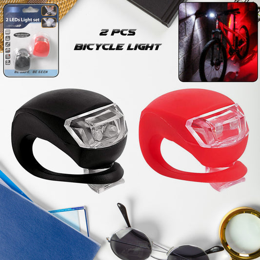 Silicone LED Bike Light Set installed on bike frame