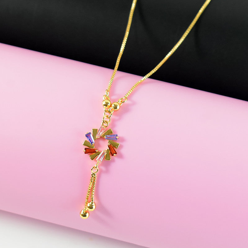Trendy Multicolor Crystal Pendant Necklace for Women