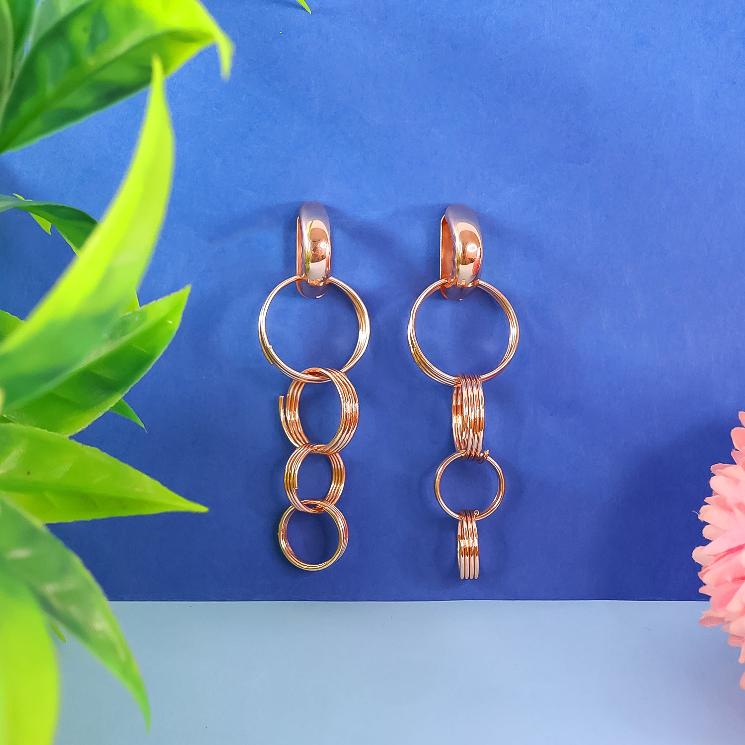 Gold Toned Contemporary Drop Earrings (Pair Of 1)