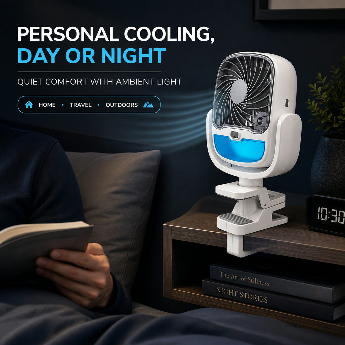 Portable Air Cooler – 3-Speed USB Rechargeable Fan | Velvet Wheels